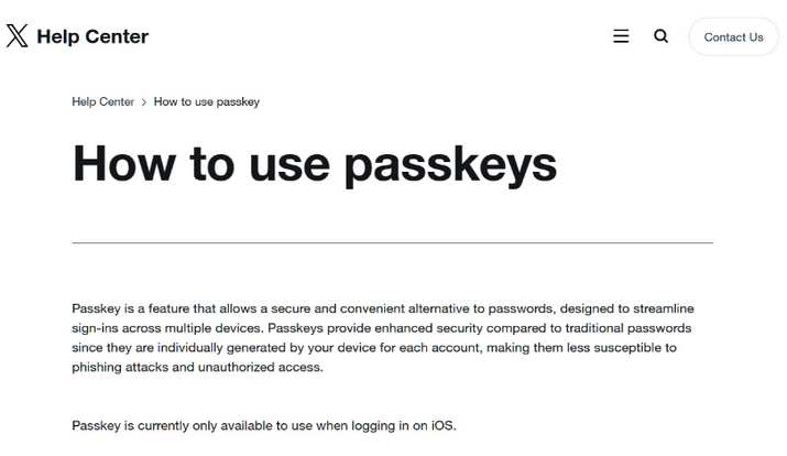 东阁镇苹果维修店铺分享iOS用户如何通过通行密钥(Passkey)登录 