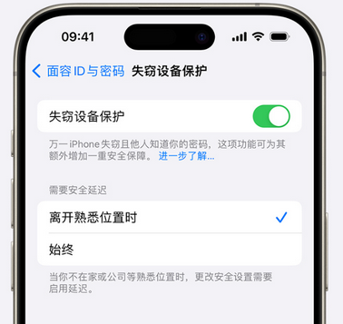 东阁镇苹果手机维修分享iOS17'失窃设备保护'功能是什么？ 
